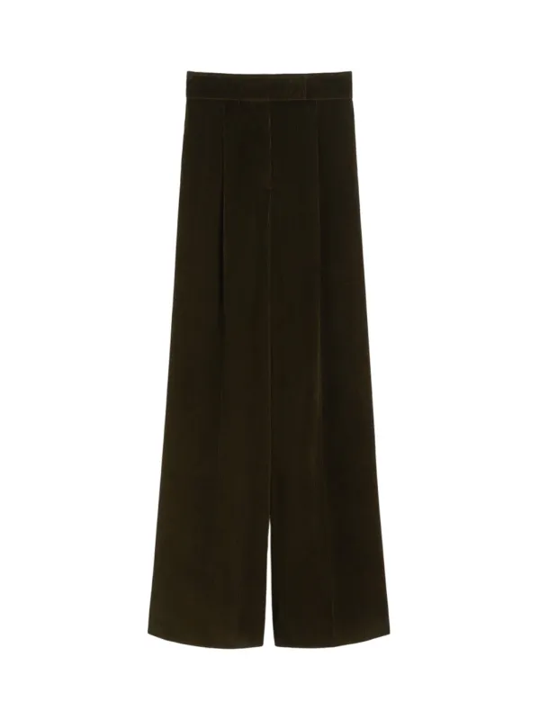 Wide-Leg Velvet Trousers sold by Wanan Luxury