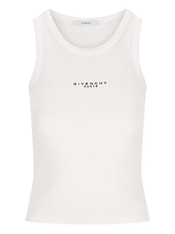 Ribbed Tank Top With Logo sold by Wanan Luxury