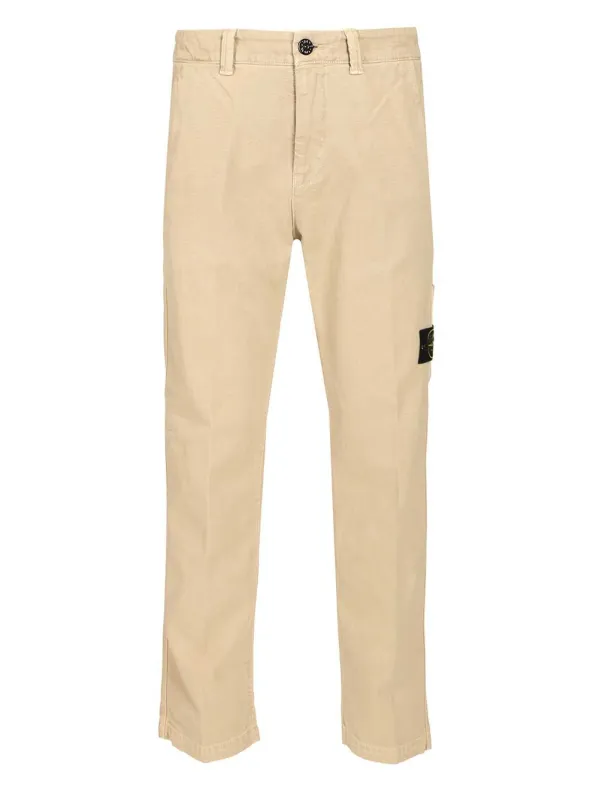 Organic Cotton Panama Trousers Beige sold by Wanan Luxury