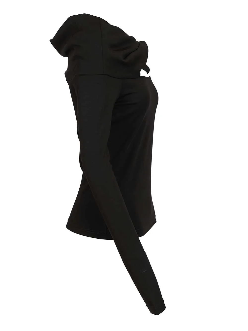 Orafo Off-Shoulder Top In Virgin Wool Tops Black sold by Wanan Luxury product image thumbnail 3