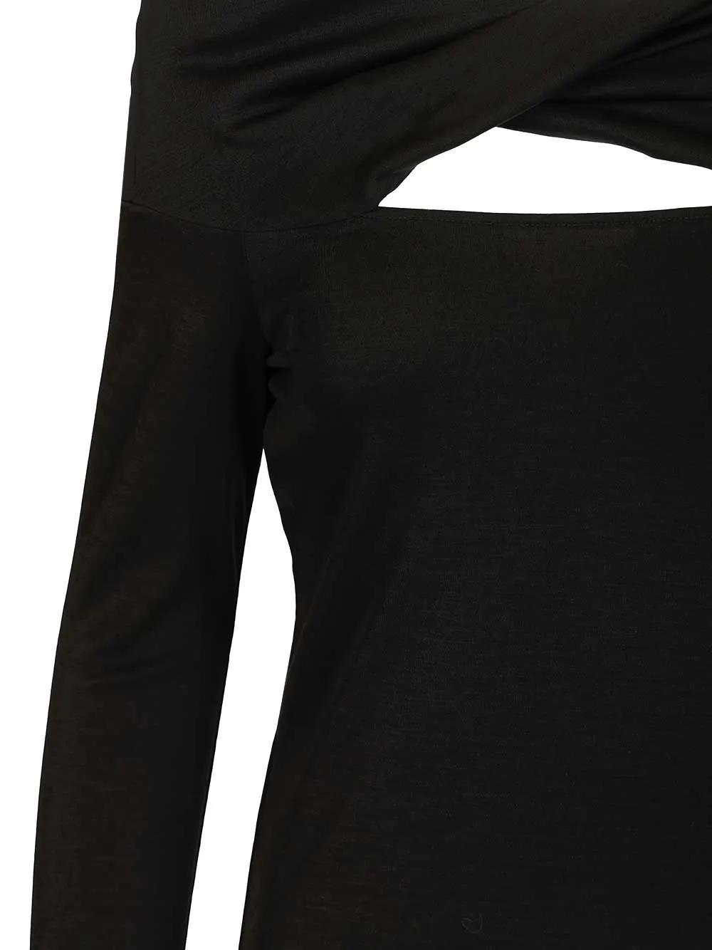 Orafo Off-Shoulder Top In Virgin Wool Tops Black sold by Wanan Luxury product image thumbnail 4
