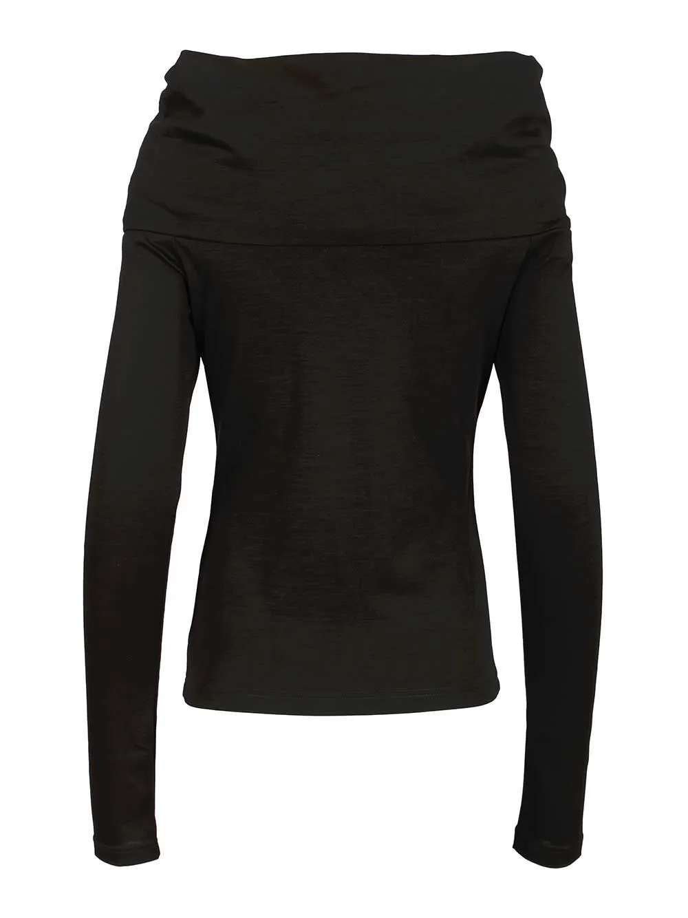 Orafo Off-Shoulder Top In Virgin Wool Tops Black sold by Wanan Luxury product image thumbnail 2