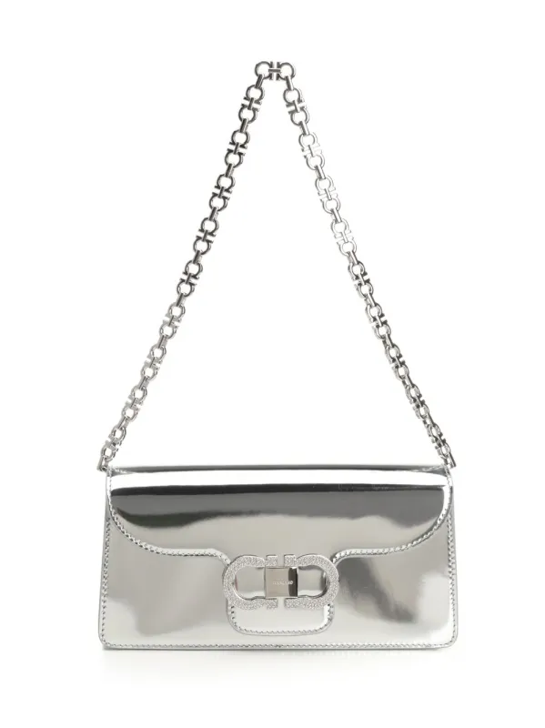Double Gancini Chain Mini Bag Shoulder Bags Silver sold by Wanan Luxury