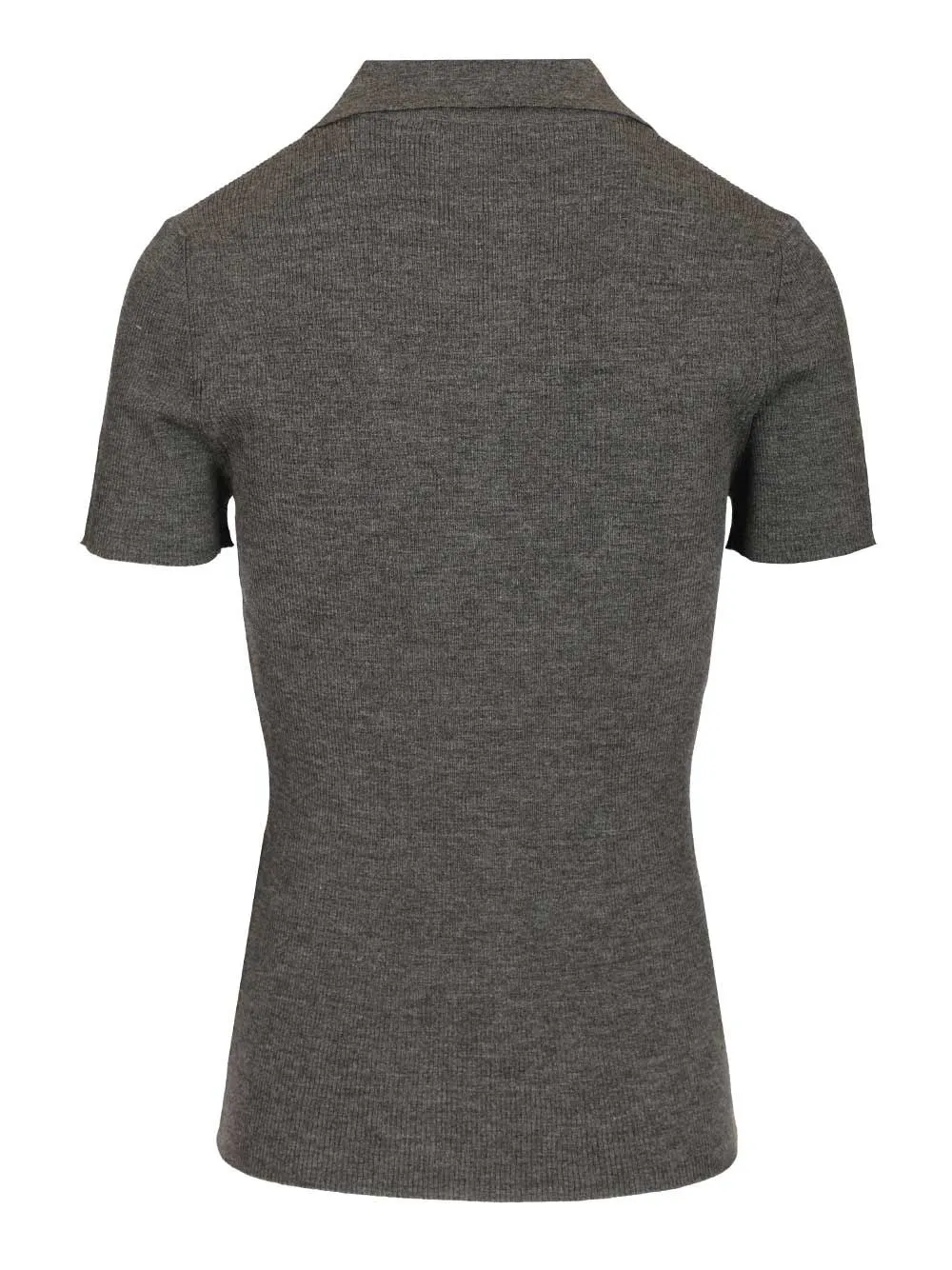 Ribbed Wool Polo Shirt Knitwear Grey sold by Wanan Luxury product image thumbnail 2