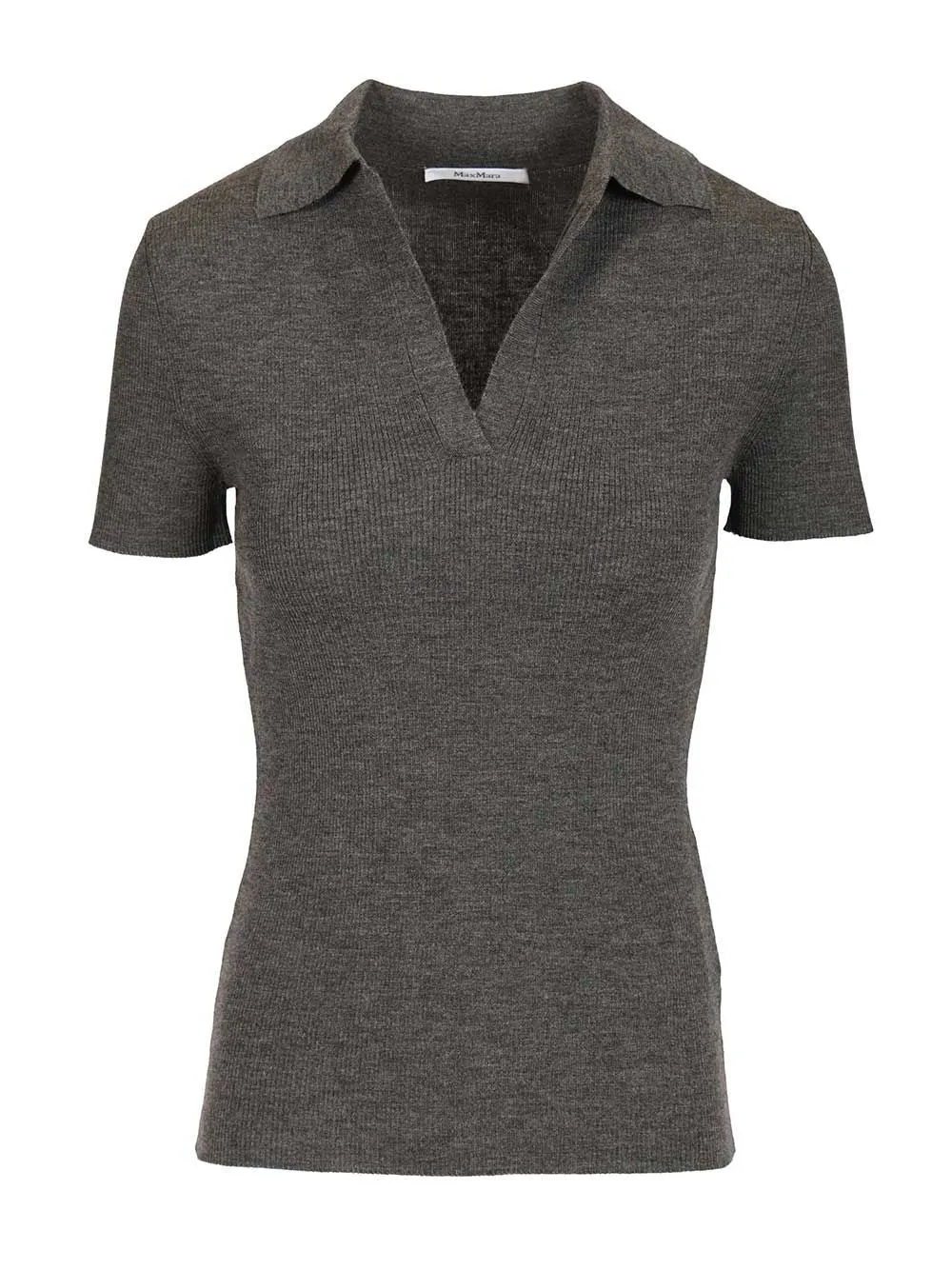 Ribbed Wool Polo Shirt Knitwear Grey sold by Wanan Luxury