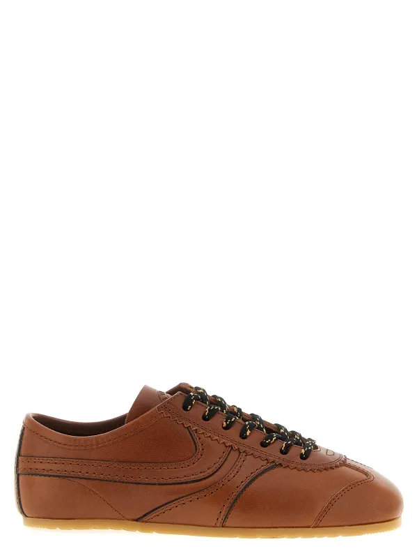 Leather Sneakers Brown made by Dries Van Noten