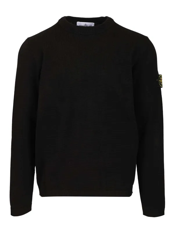 Micro-Stitch Cotton Sweater Knitwear Black sold by Wanan Luxury
