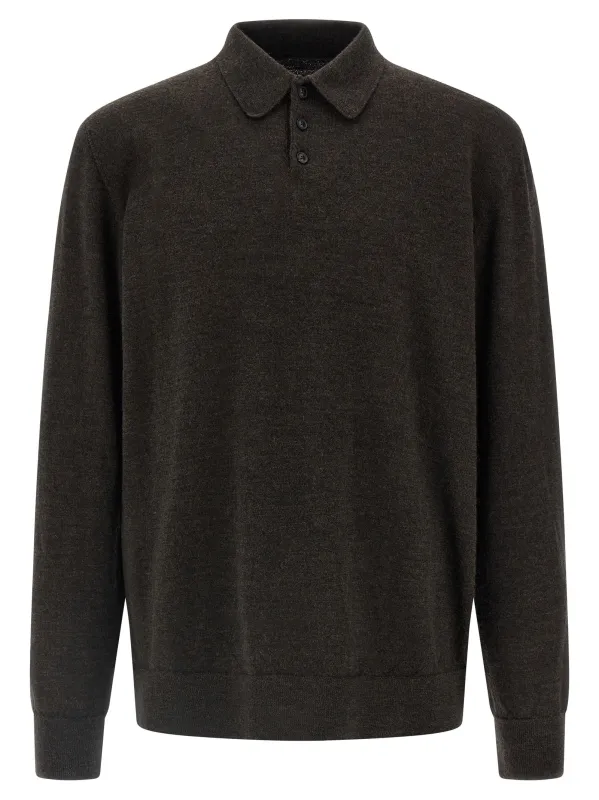Suede Patch Shirt Polo Brown made by Maison Margiela