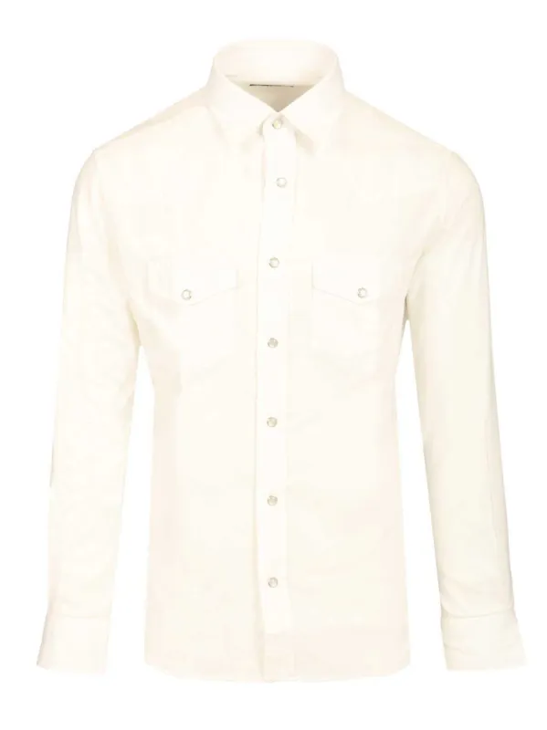 Light Western Twill Slim Fit Shirt Shirts White sold by Wanan Luxury