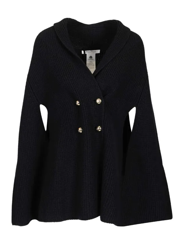 Double-Breasted Cape Coats Blue sold by Wanan Luxury