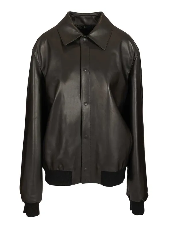 Leather Blouson Jackets Black sold by Wanan Luxury