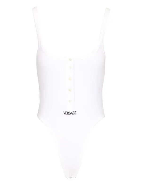 Organic Cotton Bodysuit Tops White sold by Wanan Luxury