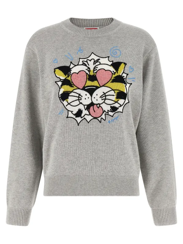 Kenzo Wild Tiger Sweaters And Cardigans Gray sold by Wanan Luxury