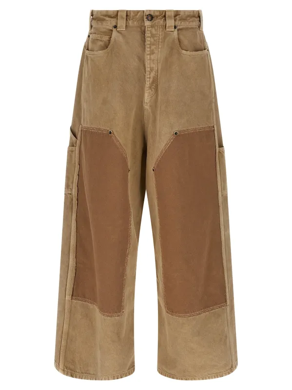 Baggy Ripped Off Jeans Beige made by Balenciaga