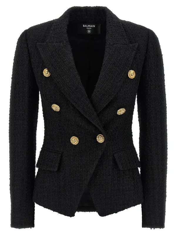 Tweed Blazer Blazers Black made by Balmain