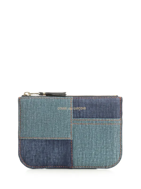 Denim Patchwork Coin Purse Small Leather Goods Blue sold by Wanan Luxury