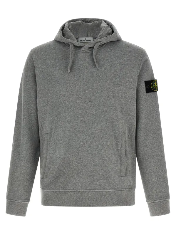 Logo Badge Hoodie Sweatshirt Gray sold by Wanan Luxury