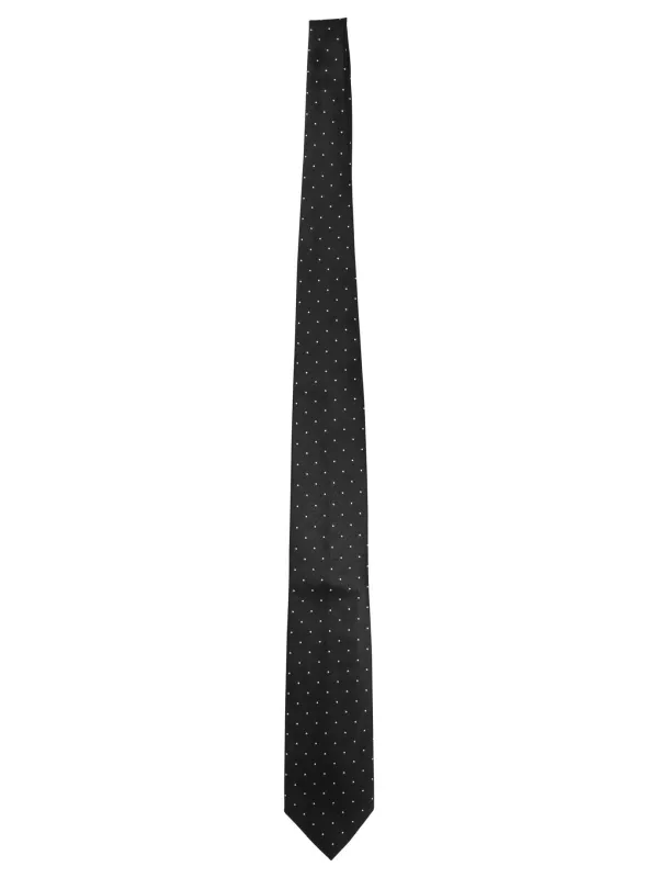 Polka Dot Silk Tie Ties & Bow Ties Black sold by Wanan Luxury