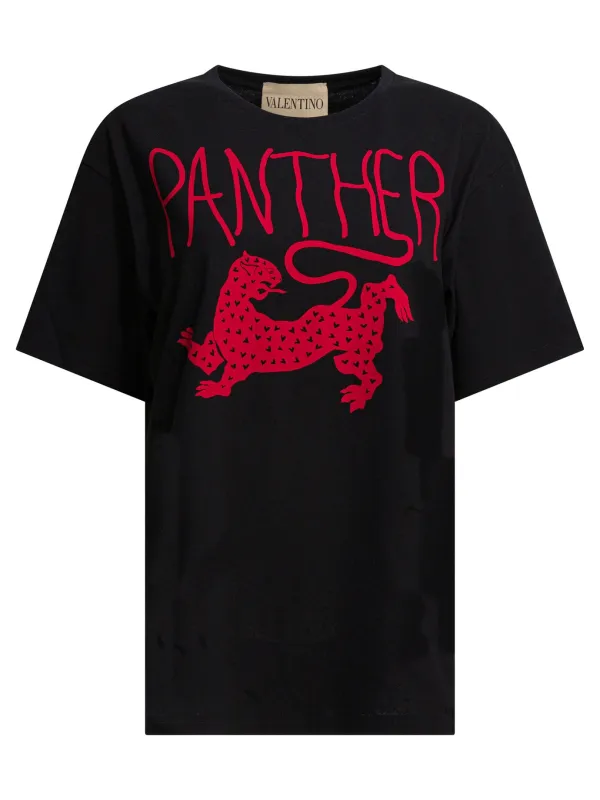 Panther T-Shirts Black made by Valentino