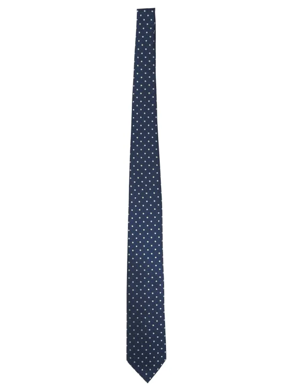 Polka Dot Silk Tie Ties & Bow Ties Blue sold by Wanan Luxury