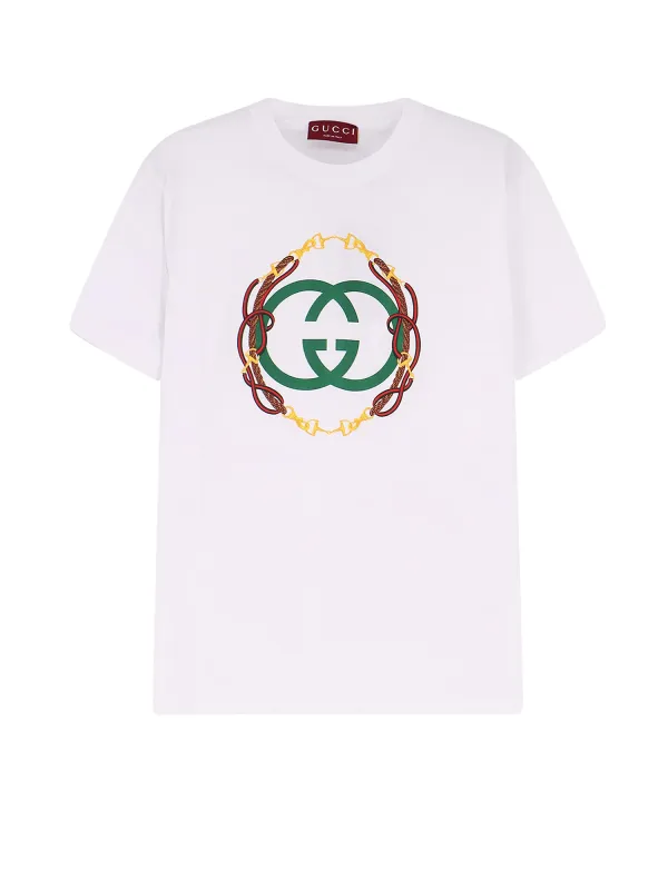 Cotton T-Shirt With Interlockin Gg Print sold by Wanan Luxury