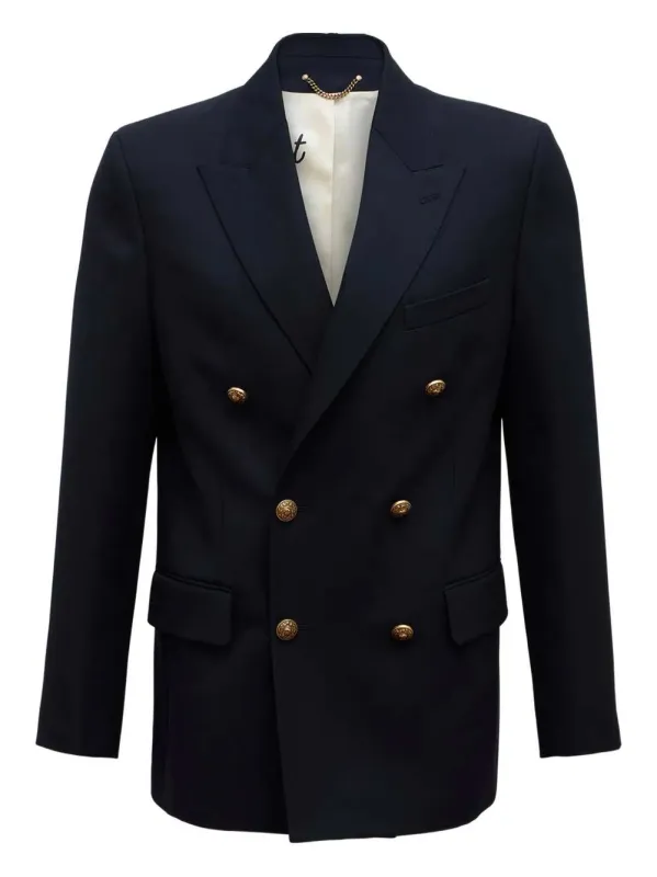 Double-Breasted Blazer With Gold-Tone Buttons sold by Wanan Luxury