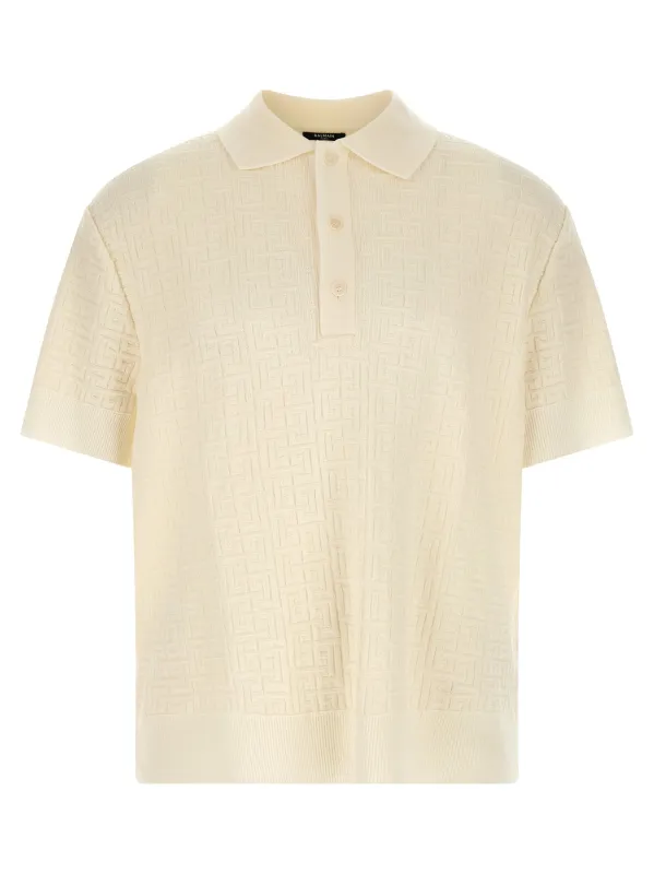Monogram Jacquard Shirt Polo White sold by Wanan Luxury