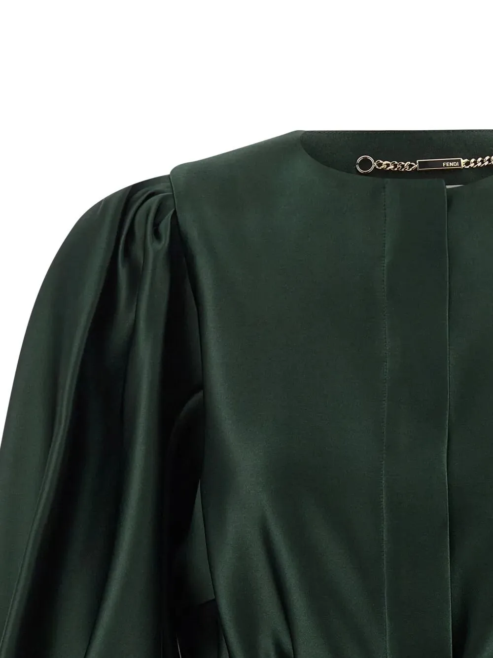 Straight-Cut Duchess Satin Jacket With 3/4 Balloon Sleeves sold by Wanan Luxury product image thumbnail 3