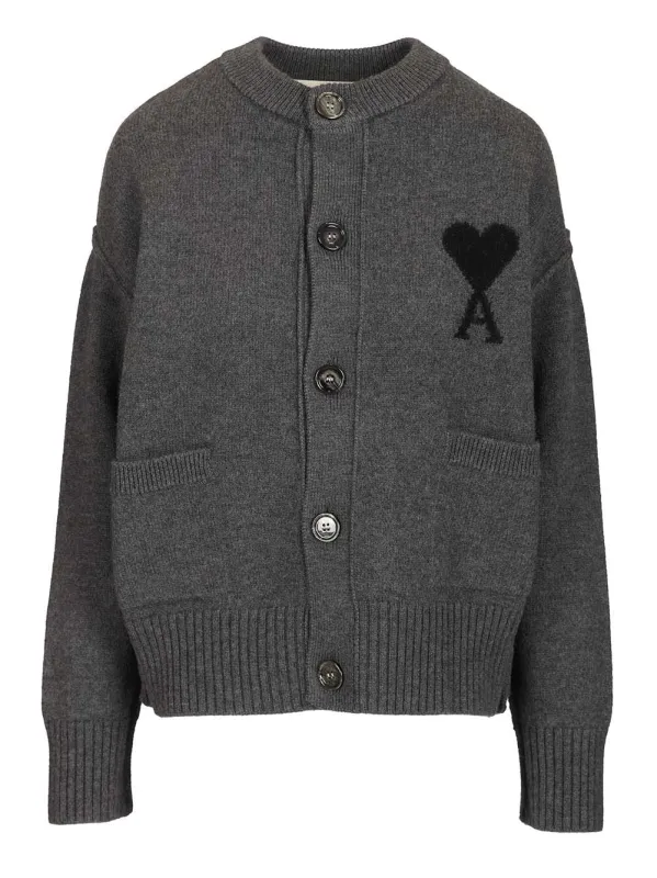 Wool Cardigan Knitwear Grey sold by Wanan Luxury