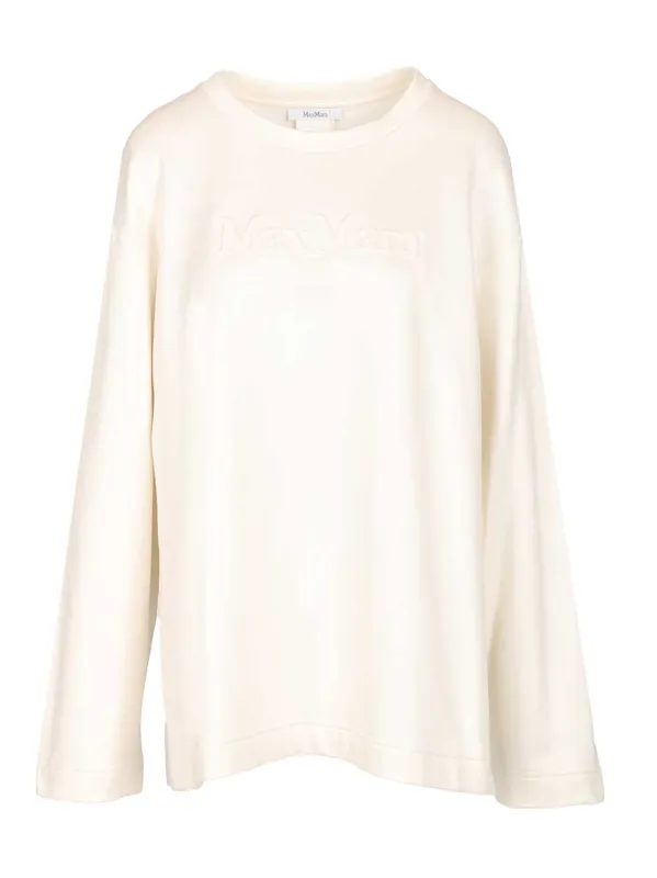 Cotton Silk Sweatshirt Sweatshirts White made by MaxMara