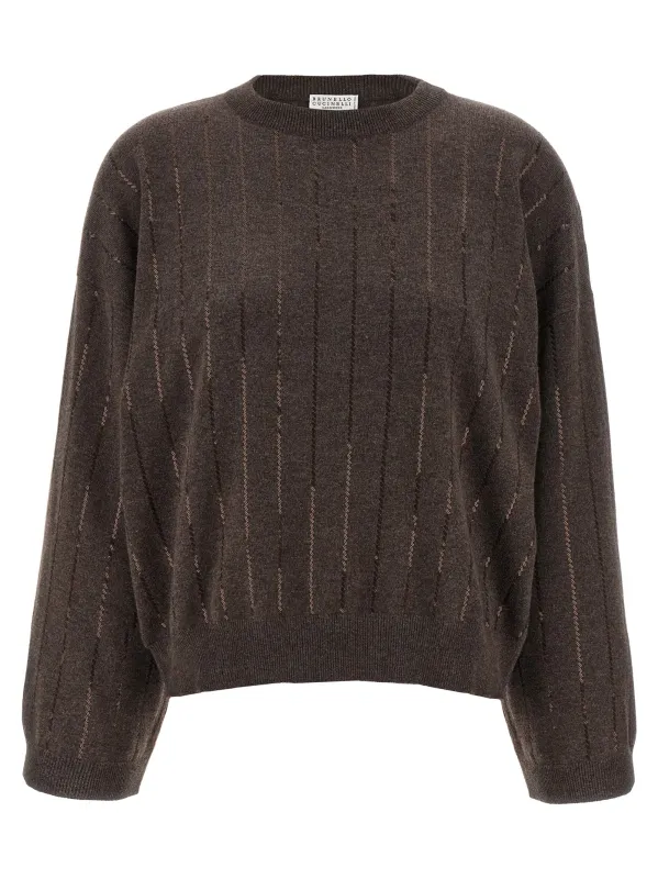 Sequin Cashmere Sweater Sweaters And Cardigans Brown sold by Wanan Luxury