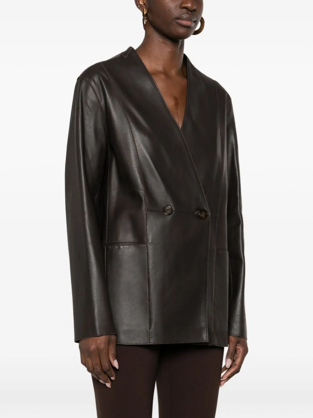 Leather Blazer Jacket sold by Wanan Luxury product image thumbnail 4