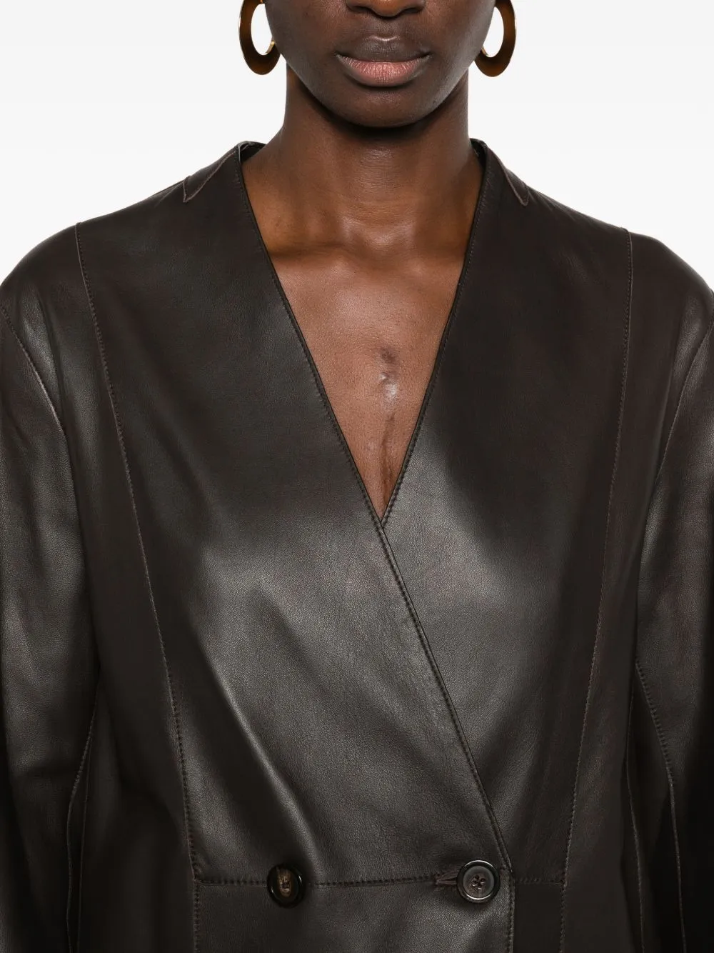 Leather Blazer Jacket sold by Wanan Luxury product image thumbnail 3