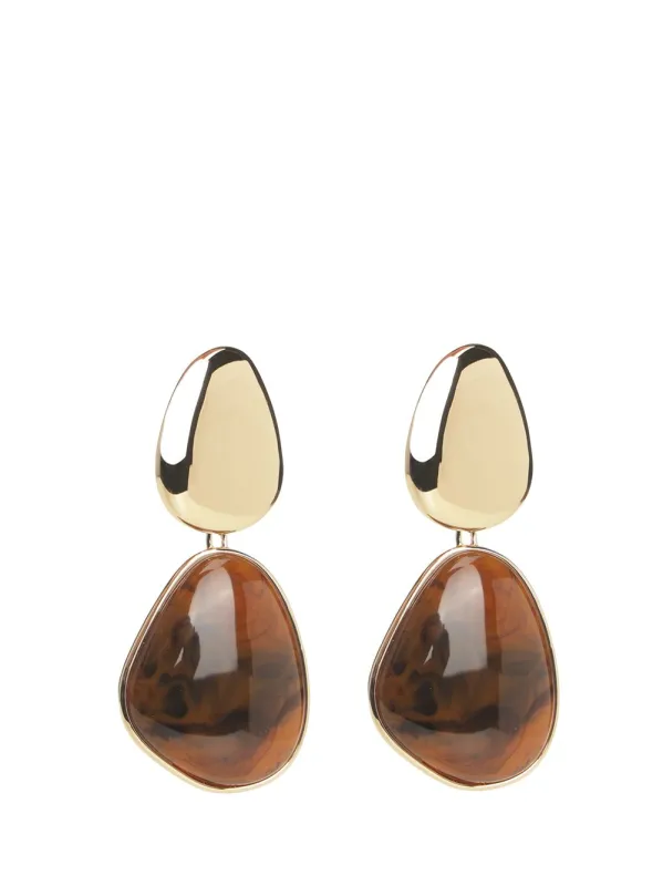 Gold Tiger Eye Tiered Earrings Jewelry Gold sold by Wanan Luxury