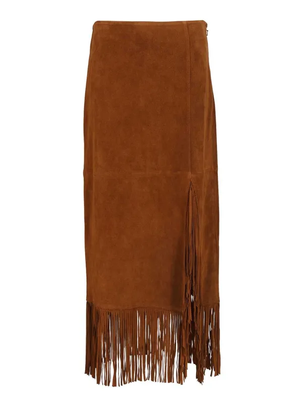 Fringe Skirt Skirts Brown sold by Wanan Luxury