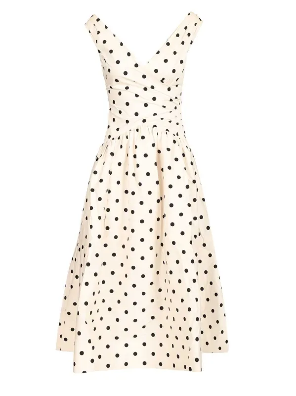 Polka Dot Midi Dress Dresses White sold by Wanan Luxury
