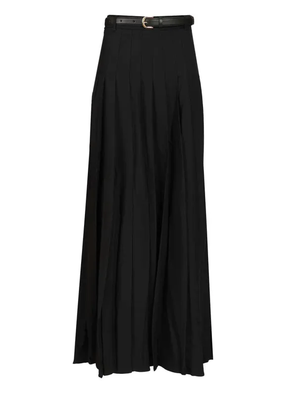 Pleated Maxi Skirt Skirts Black sold by Wanan Luxury