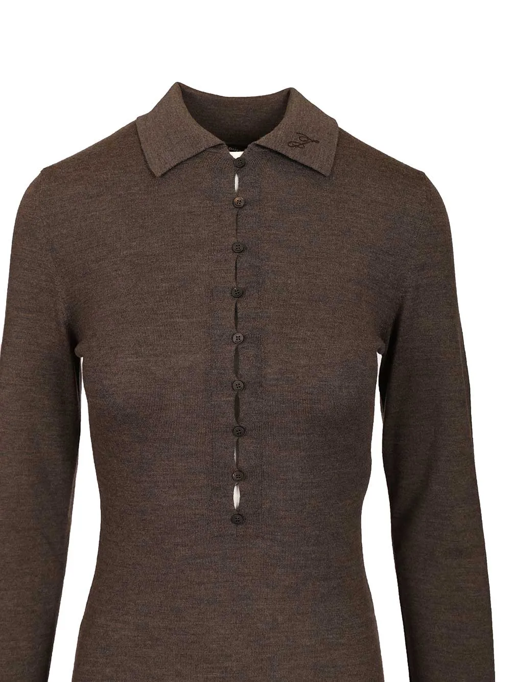 Merino Polo Dress Dresses Brown sold by Wanan Luxury product image thumbnail 4
