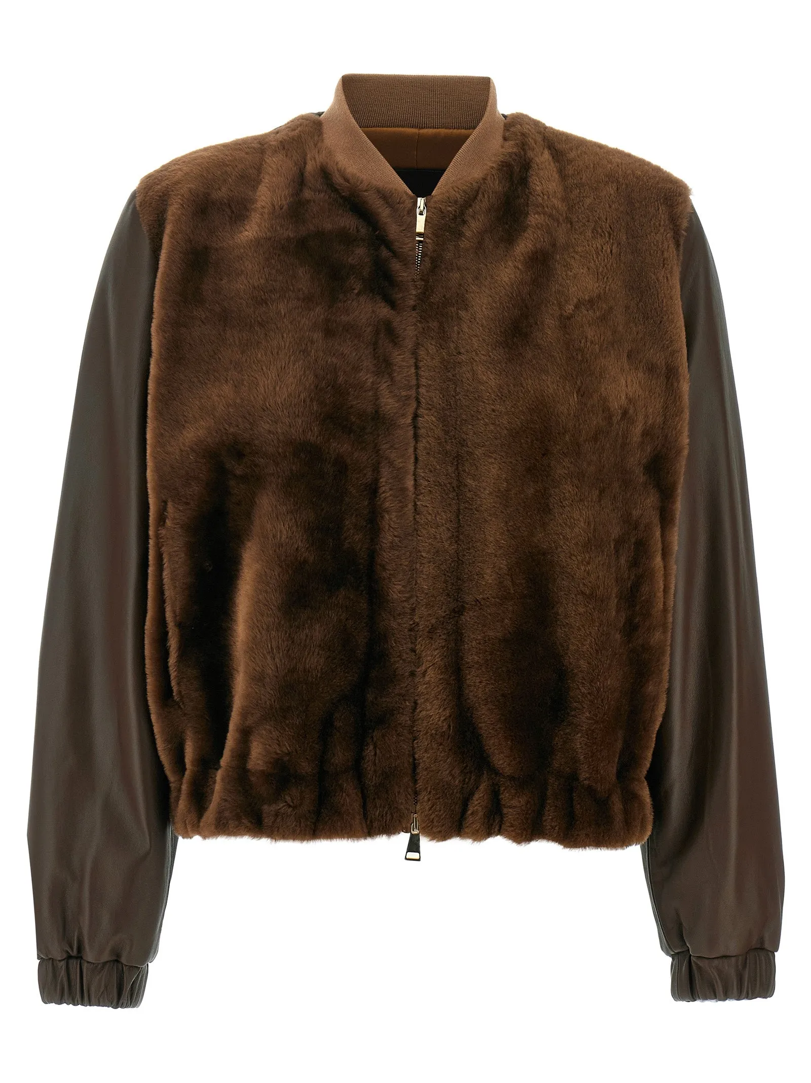 Waistcoat Bomber Jacket Fur Brown sold by Wanan Luxury