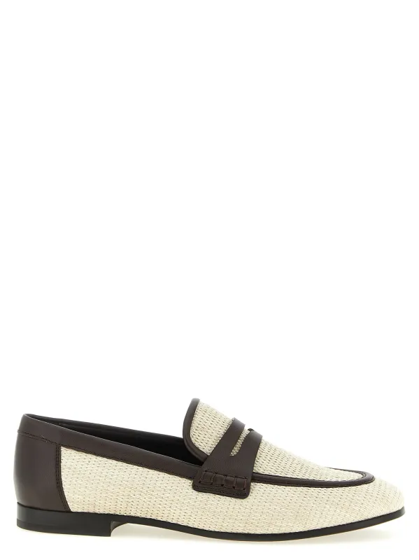 Raffia Loafers Beige made by Brunello Cucinelli