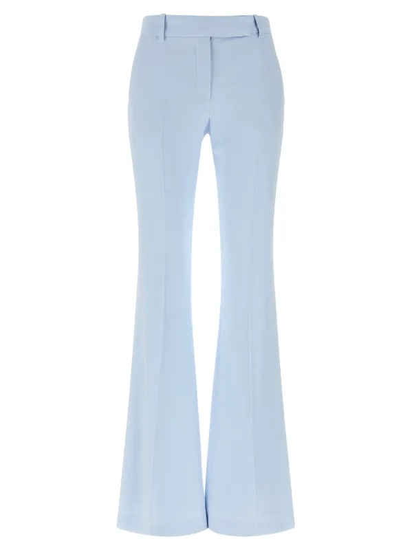 Flared Leg Pants Light Blue made by Alexander McQueen