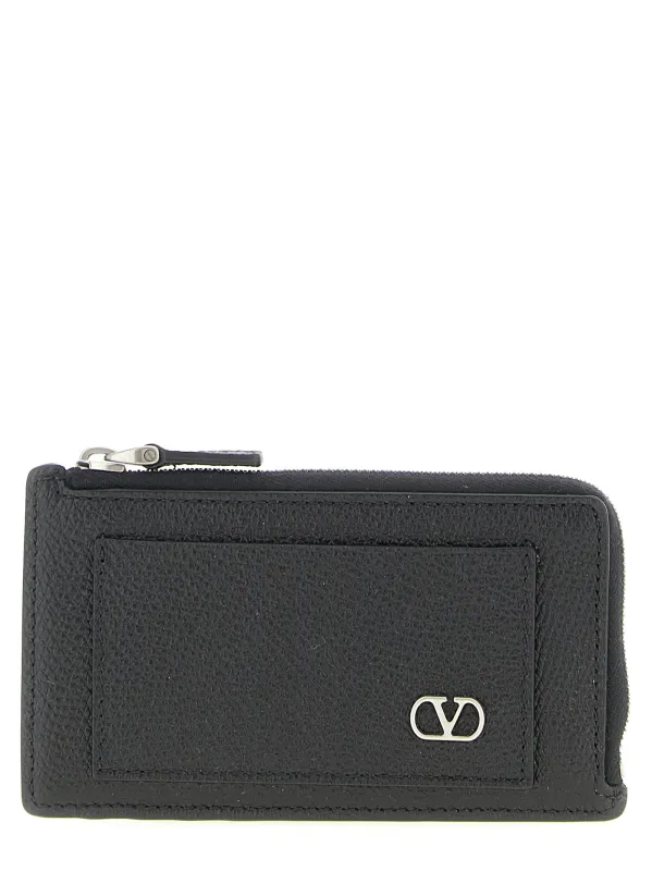 Valentino Garavani Vlogo Signature Coin Purse Wallets And Card Holders Black sold by Wanan Luxury