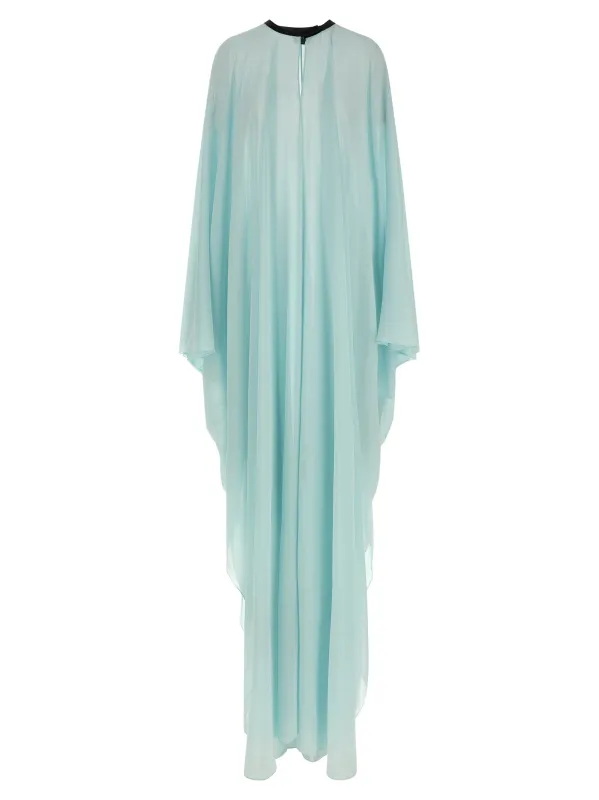 Caftan Silk Georgette Dresses Light Blue sold by Wanan Luxury