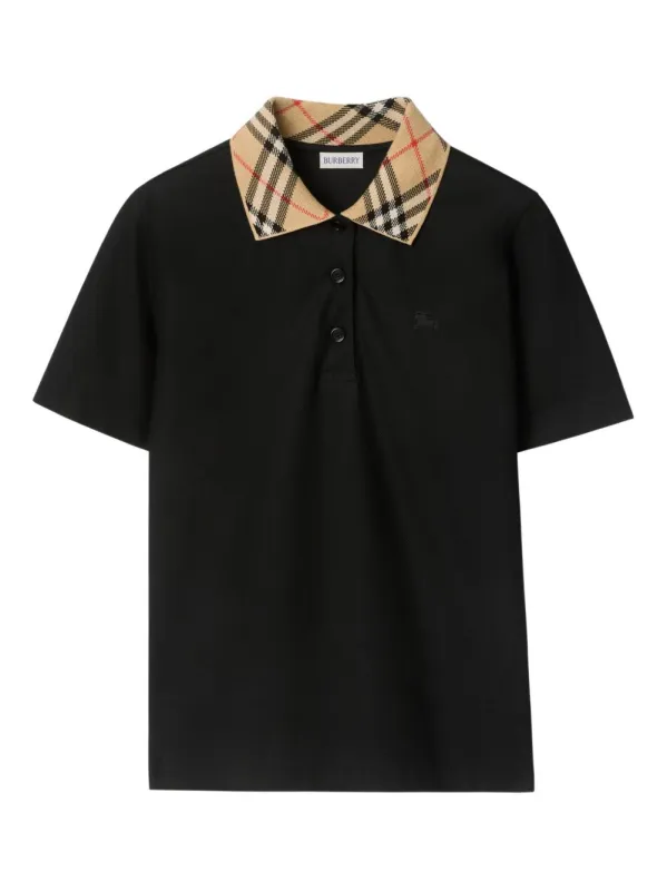 Check Collar Cotton Polo Shirt sold by Wanan Luxury