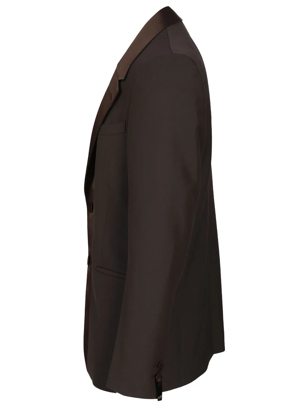 Brown Wool Crepe Blazer Jackets Brown sold by Wanan Luxury product image thumbnail 3