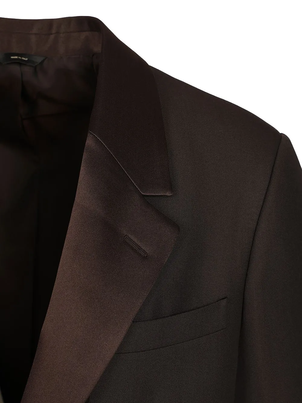 Brown Wool Crepe Blazer Jackets Brown sold by Wanan Luxury product image thumbnail 4