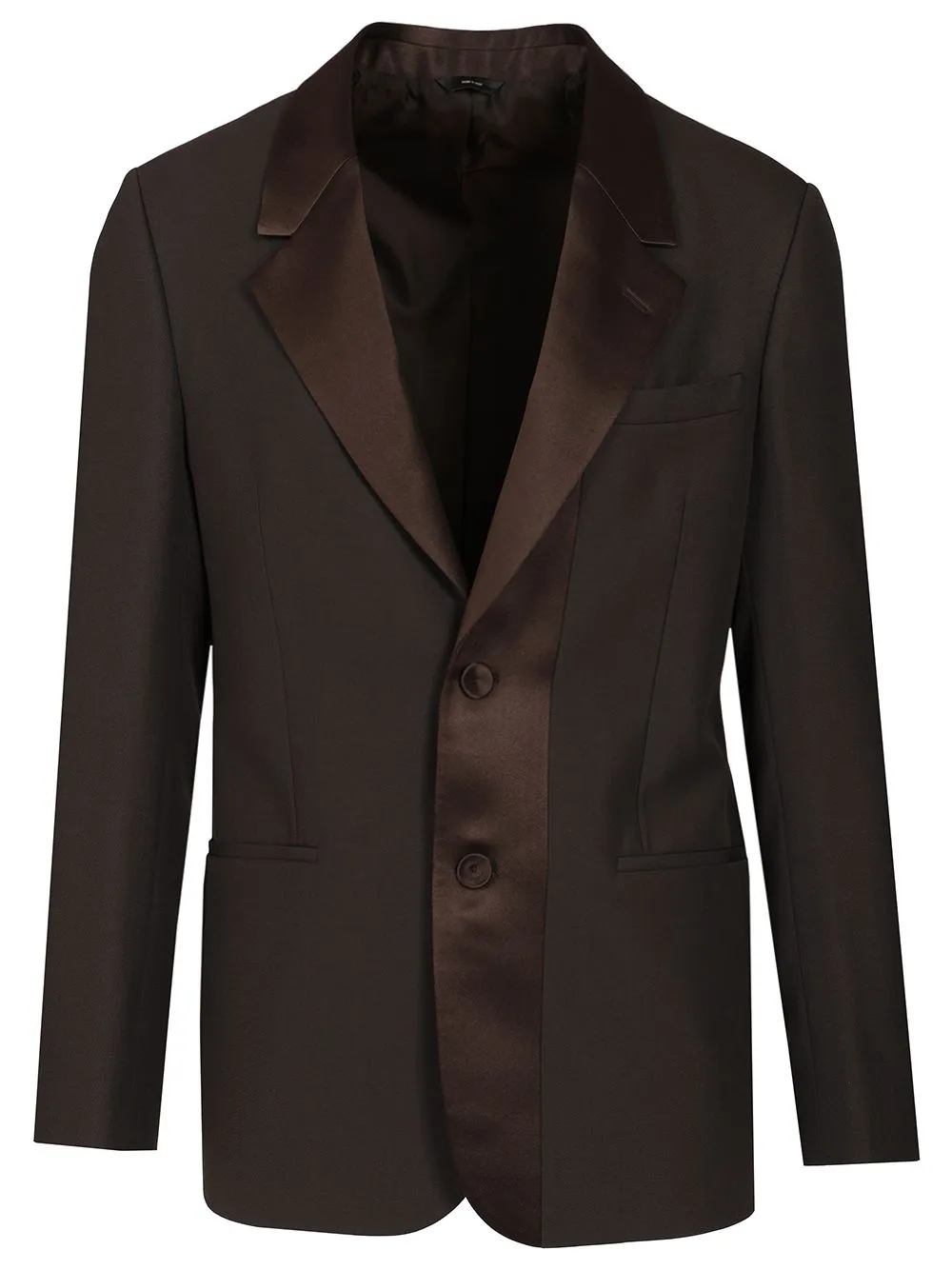 Brown Wool Crepe Blazer Jackets Brown sold by Wanan Luxury