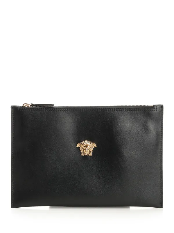 Slim Leather Pouch Small Leather Goods Black sold by Wanan Luxury