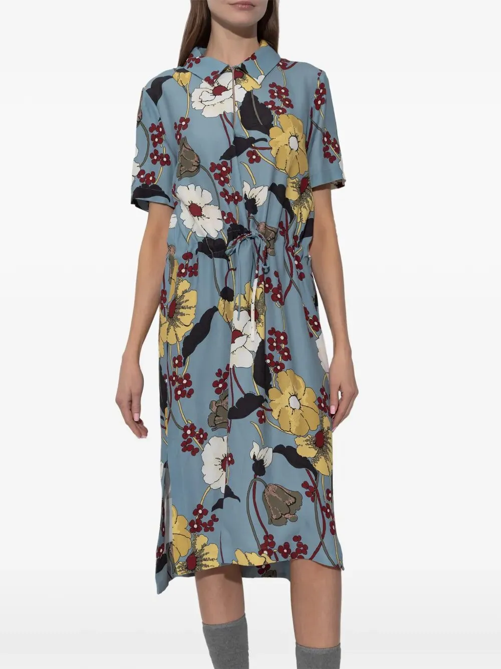 Floral-Print V-Neck Midi Dress sold by Wanan Luxury product image thumbnail 5