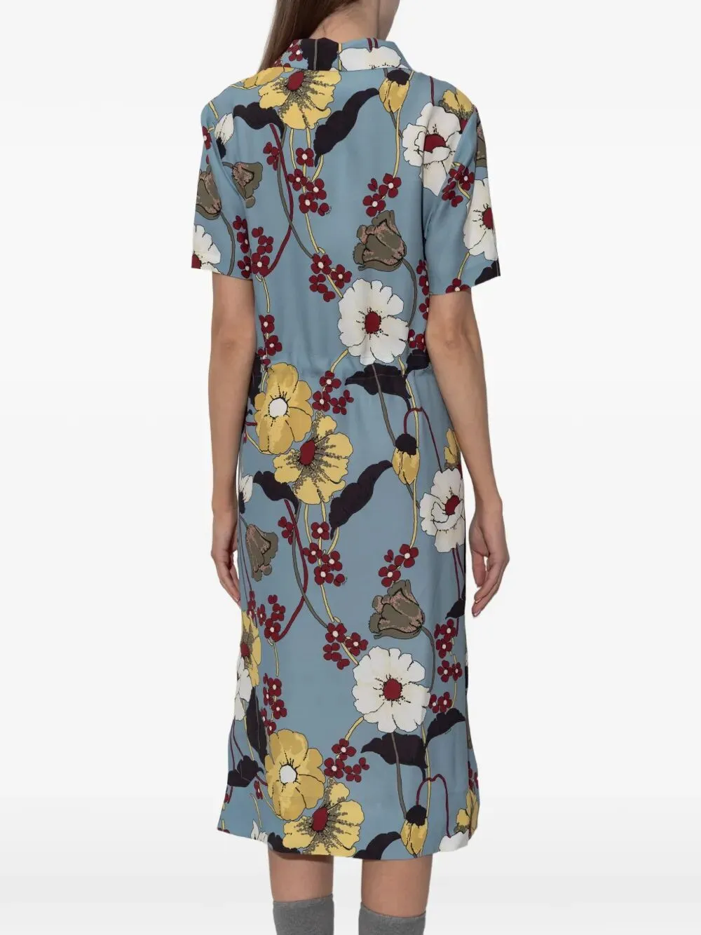 Floral-Print V-Neck Midi Dress sold by Wanan Luxury product image thumbnail 4